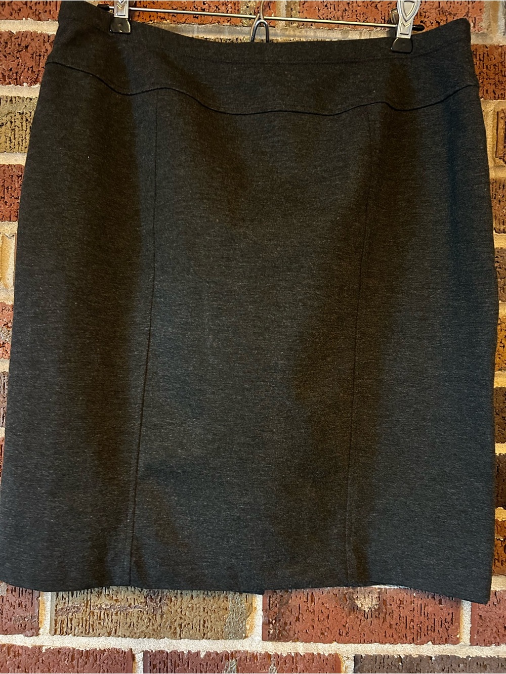Ellen Tracy Dark Gray Pencil Skirt (L)